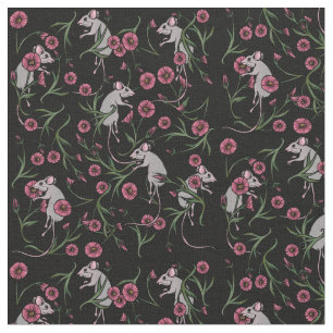 Rodent Floral Pattern Fabric