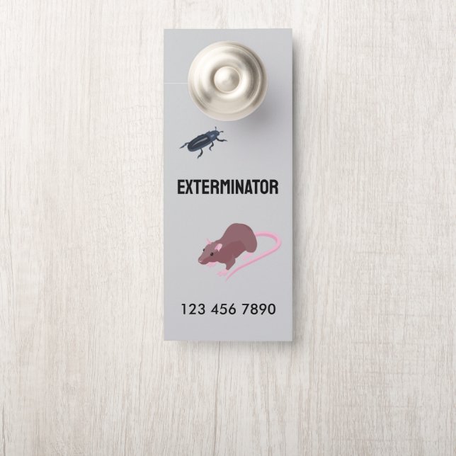 Rodent Pest Exterminator  QR Door Hanger (On Knob)