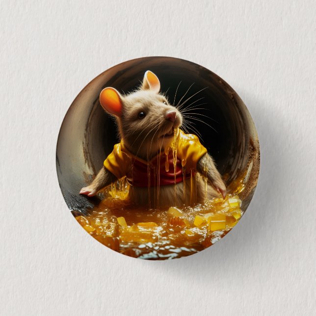 Rodentophobia Winnie the Pooh 1 Inch Round Button (Front)