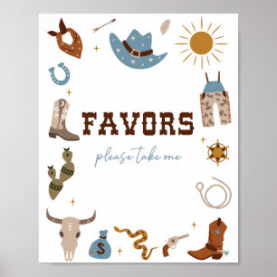 Rodeo 1st Birthday Favours Sign