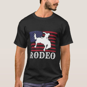 Rodeo American Flag Western Horse S Cow T-Shirt