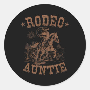 Rodeo Auntie Western Cowboy Family Matching Mother Classic Round Sticker