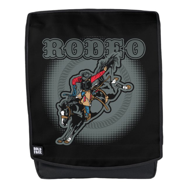 Rodeo Bareback Bronc Rider Backpack (Front)