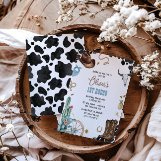 Rodeo birthday invitation postcard