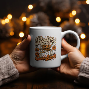 Rodeo & Boo-lieve Western Halloween Design Two-Tone Coffee Mug
