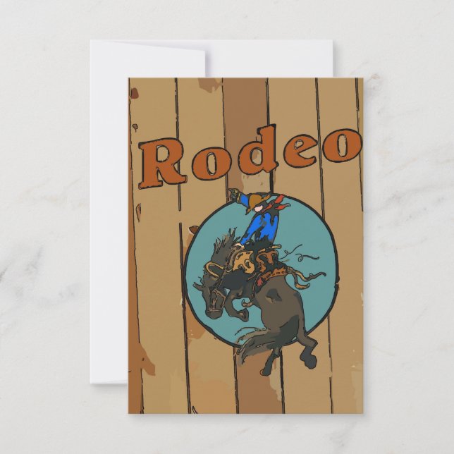 Rodeo Bucking Horse Card (Front)