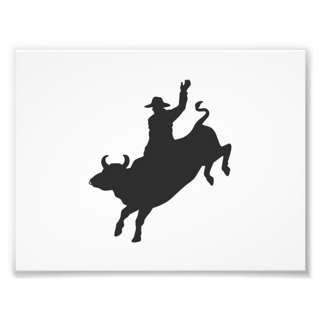 Rodeo Bull Ride silhouette Photo Print (Front)