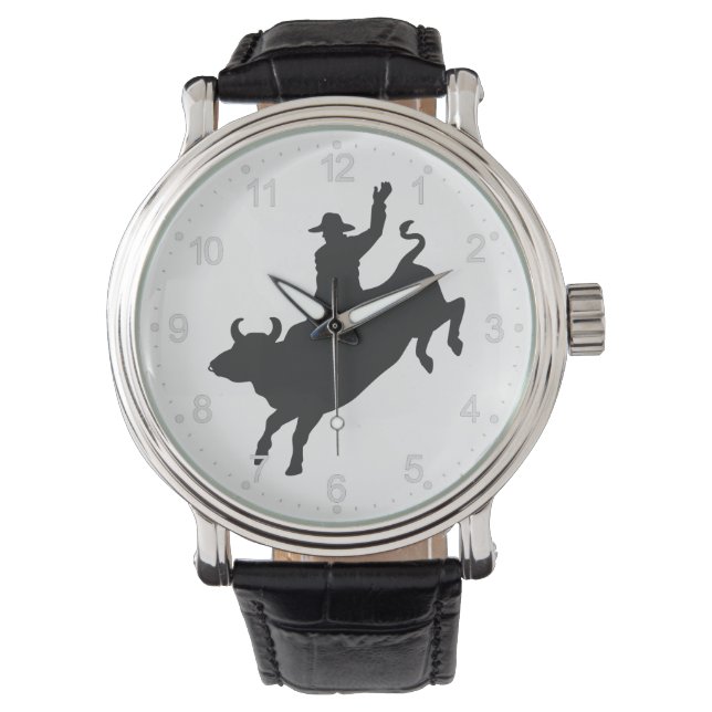 Rodeo Bull Ride silhouette Watch (Front)