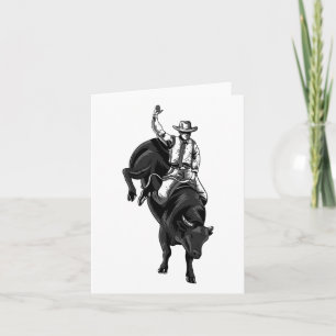 Rodeo Bull Rider For Cowboys Horseback Riding Hors Card