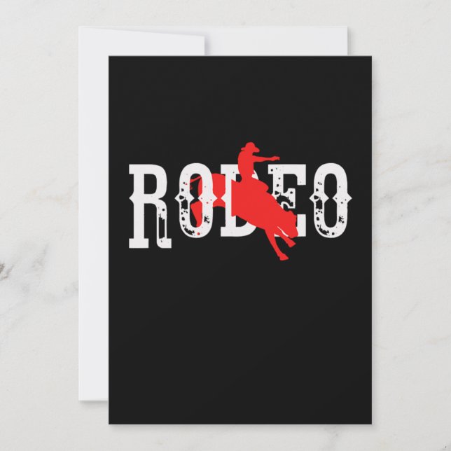 Rodeo Bull Rider Riding Western Cowboy Country Gif Invitation (Front)