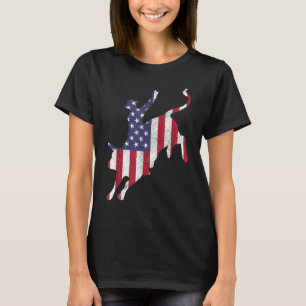 Rodeo Bull Riding American Flag Patriotic Bull Rid T-Shirt
