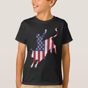 Rodeo Bull Riding American Flag Patriotic Bull Rid T-Shirt