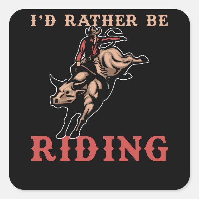 Rodeo Bull Riding Square Sticker (Front)