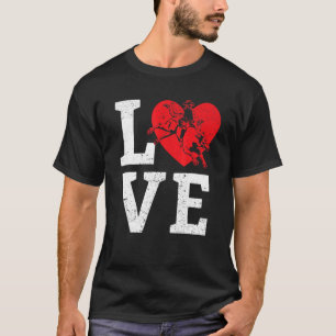 Rodeo Cow Rider Bull Riding Cowboy Graphic Love Re T-Shirt