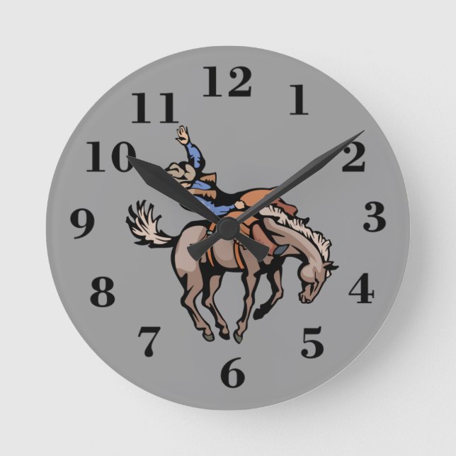 rodeo cowboy and bucking horse clock (Front)