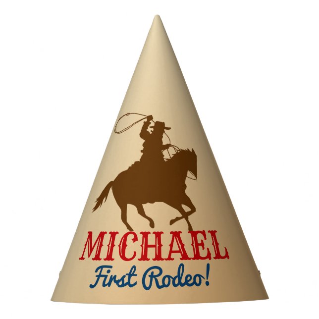 Rodeo Cowboy Birthday Party Hat (Front)