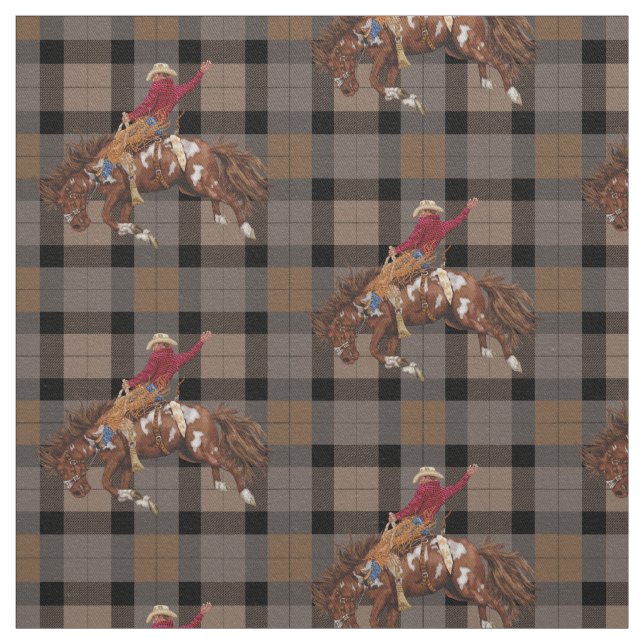 Rodeo Cowboy-Bronco Busting Western Fabric (Swatch)