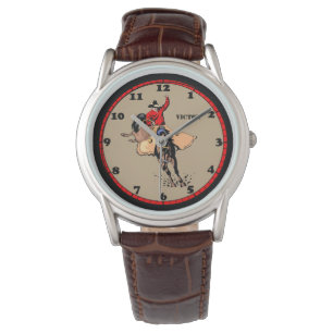 Rodeo Cowboy Bull Rider Custom Watch