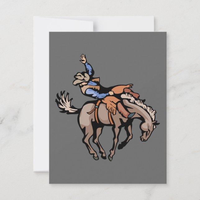 rodéo cowboy et invitation à cheval (Devant)