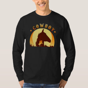 Rodeo Cowboy Horse Retro Style Sunset Vintage 2 T-Shirt