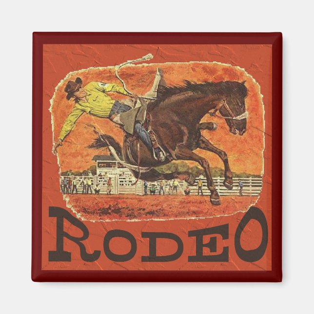 Rodeo Cowboy Magnet (Front)