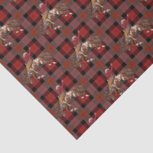 Rodeo Cowboy On Plaid Tissue Paper