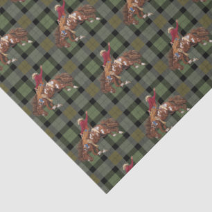 Rodeo Cowboy On Plaid Tissue Paper