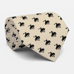 Rodeo Cowboy Pattern Orange Tie