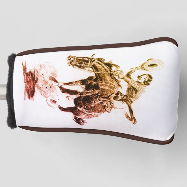 Rodeo Cowgirl (by C.M. Russell) Golf Head Cover (Front)