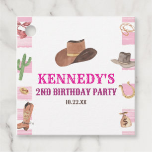 Rodeo Cowgirl Western Wild West Birthday Party Favour Tags
