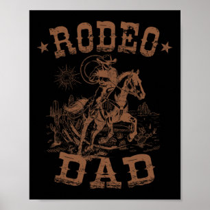 Rodeo Dad Western Cowboy Daddy Family Matching Fat Poster