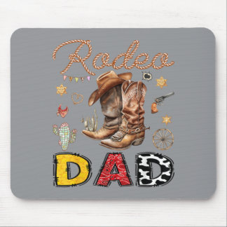Rodeo Dad Western Cowboy Funny Birthday Boy Party Mouse Pad