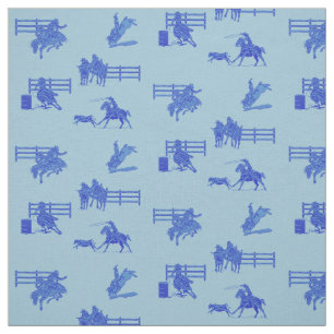Rodeo Events Western Cowboy Cowgirl Horse Fabric