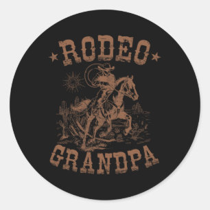 Rodeo Grandpa Western Cowboy Family Matching Fathe Classic Round Sticker