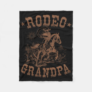 Rodeo Grandpa Western Cowboy Family Matching Fathe Fleece Blanket