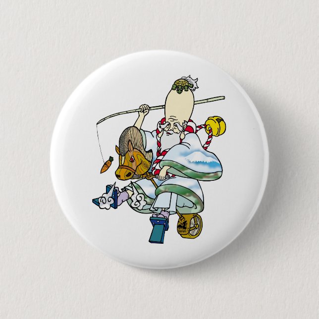 rodeo Jurojin 2 Inch Round Button (Front)