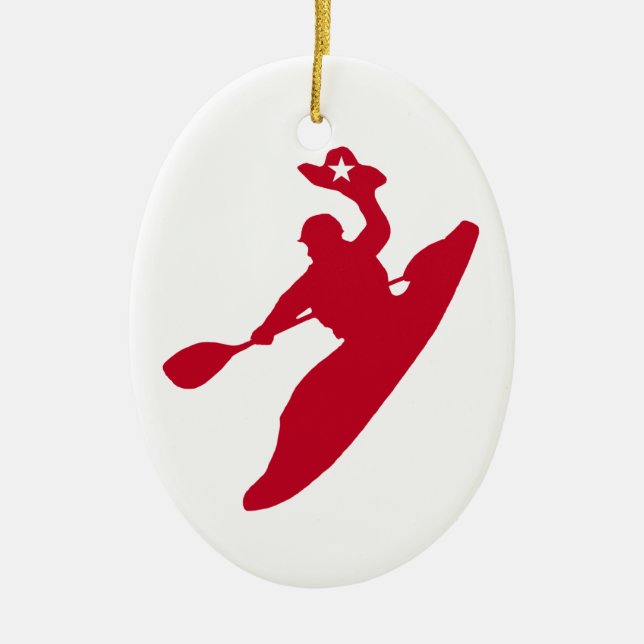 Rodeo Kayak Ceramic Ornament (Front)