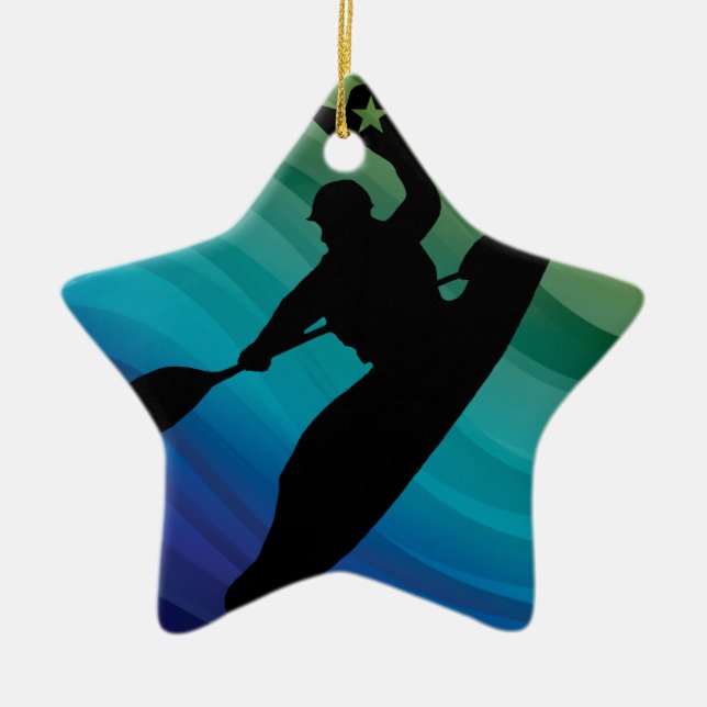 Rodeo Kayak Ceramic Ornament (Front)