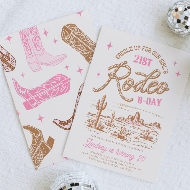 Rodéo modifiable Invitations de fête d'anniversair (Créateur téléchargé)