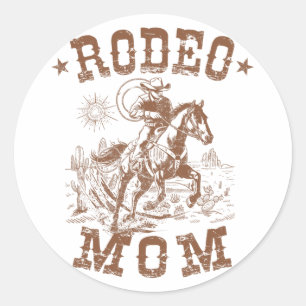 Rodeo Mom Western Cowboy Mommy Family Matching Mot Classic Round Sticker