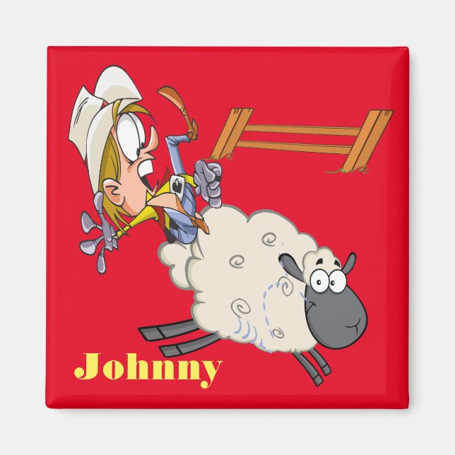 Rodeo Mutton Bustin Kid Magnet (Devant)