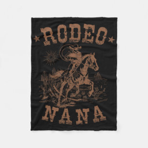 Rodeo Nana Western Cowboy Family Matching Mother's Fleece Blanket