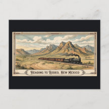 Rodeo, New Mexico - Train Vintage Postcard
