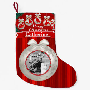 Rodeo Ornaments On Red Custom Photo Stocking