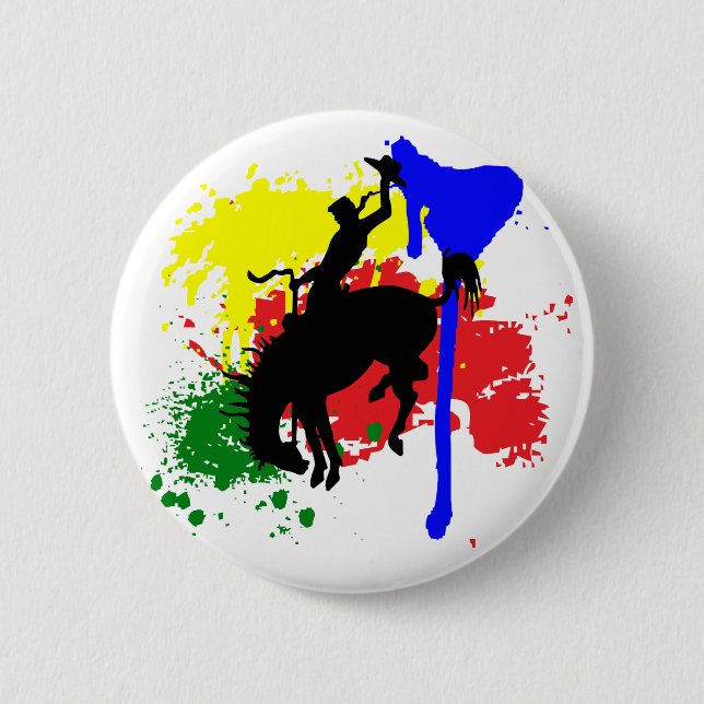 Rodeo Paint 2 Inch Round Button (Front)