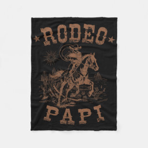 Rodeo Papi Western Cowboy Family Matching Father's Fleece Blanket