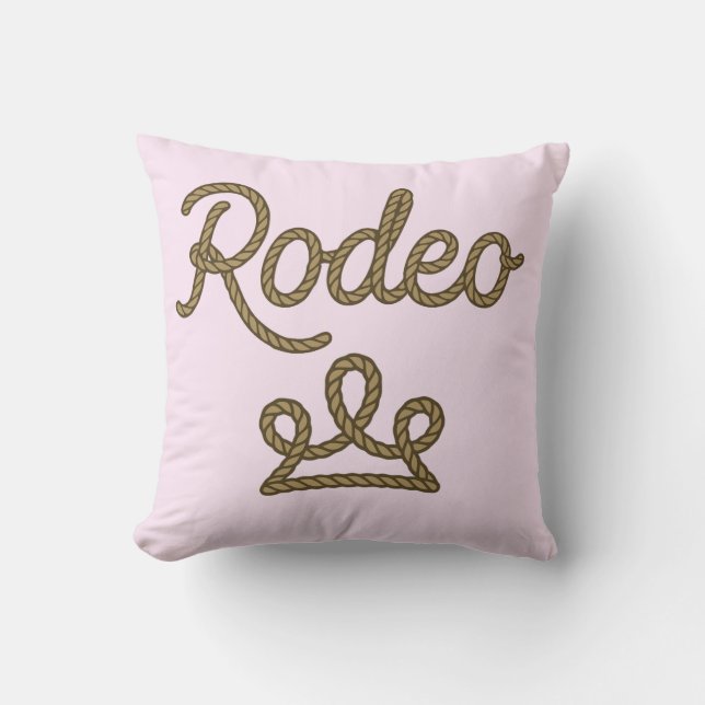 Rodeo Princess Country Western Tiara Crown Throw Pillow (Front)