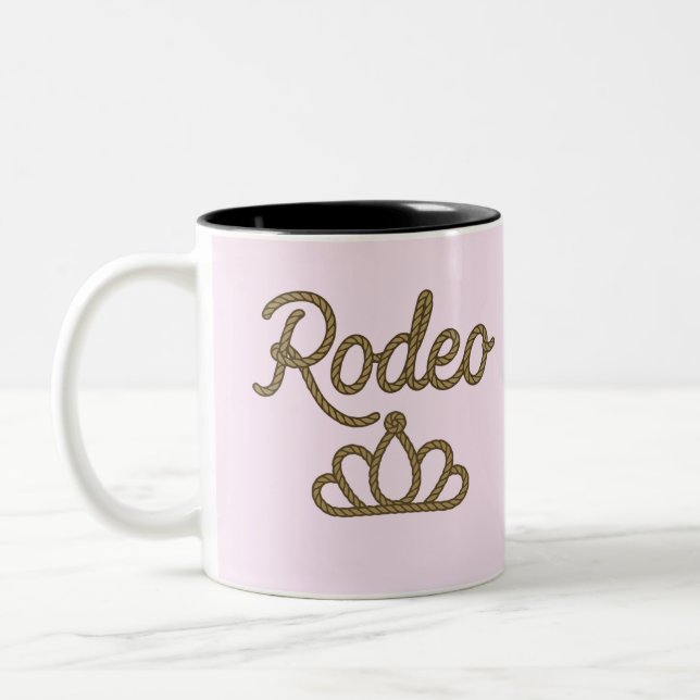 Rodeo Queen Country Western Tiara Crown Two-Tone Coffee Mug (Left)