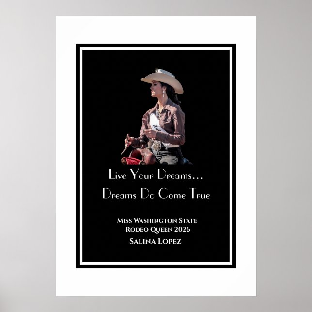 Rodeo Queen Miss Rodeo Pageant Live Your Dreams  Poster (Front)