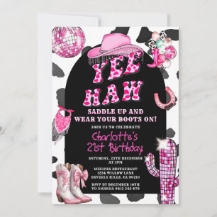 Rodeo Retro Cowgirl Birthday ANY AGE Dance Party Invitation
